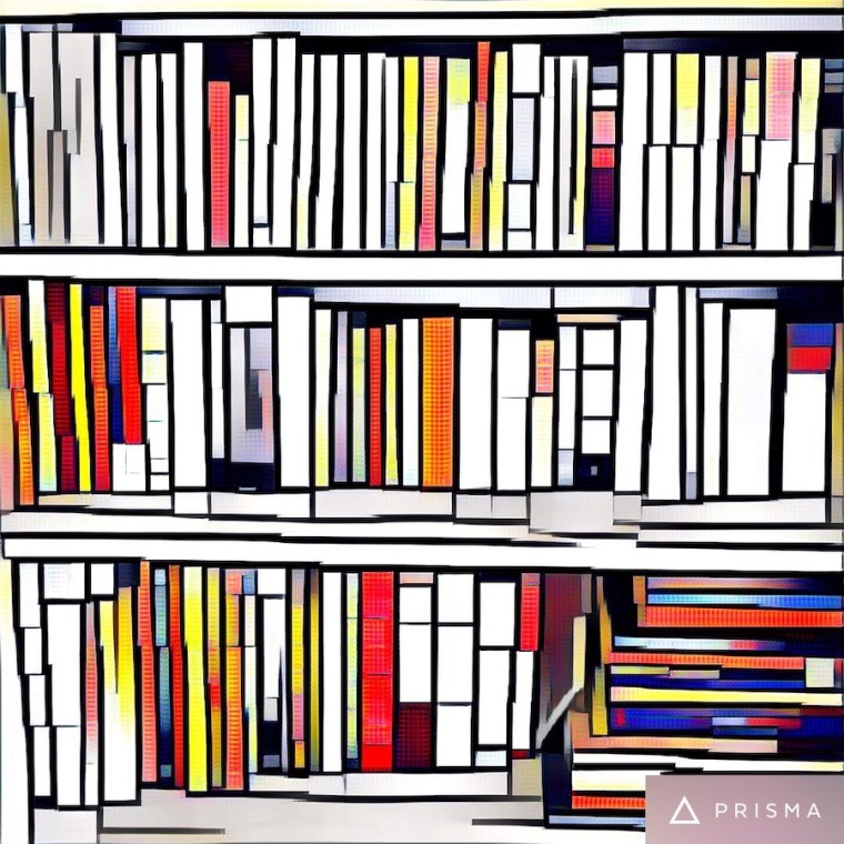 Image showing tightly packed books on a book-shelve